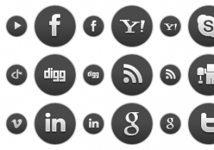 Dark Round Social Icons 1