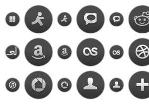 Dark Round Social Icons 2