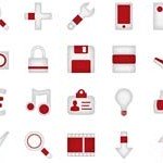 90 Minimalistica Red Icons 