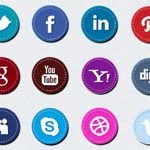 16 Stitched Social Media Icons 