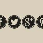 40 Black White Stitch Social Media Icons 