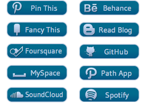 Blue Glyph Social Buttons