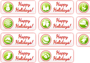 Happy Holiday Buttons