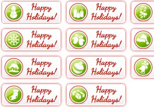 Happy Holiday Buttons