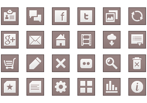 Simple Square Icon Buttons