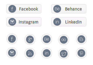 Gray Social Buttons