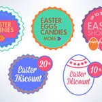 Free Icons: 5 Easter Shopping Discount Badges 