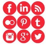 Free Icons: 9 Round Red Social Icons 