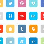 Free Icons: 80 Premium Flat Social Icons 
