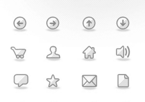 The set contains icons which