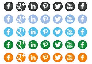 Round Social Icon Buttons