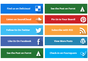 Colorful Flat Social Buttons