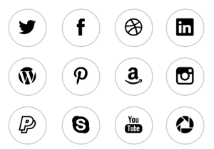 Transparent Round Social WordPress Buttons