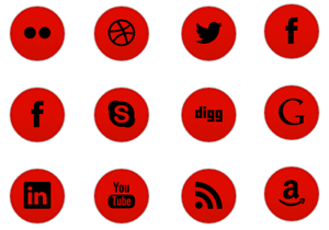 Big Red Social Buttons
