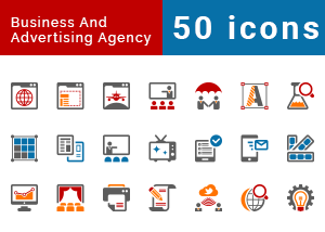 Business And Advertising Agency Icons