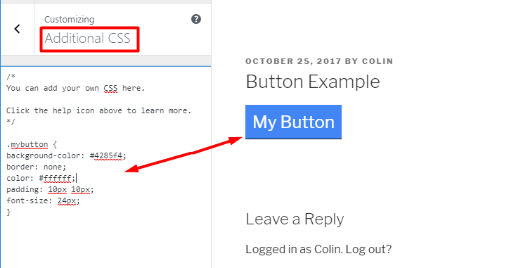 adding button styling