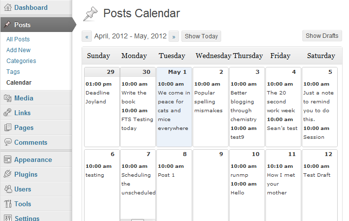 Editorial Calendar