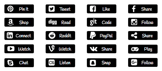 Black Social Buttons