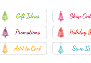 Pastel Holiday Tree Buttons