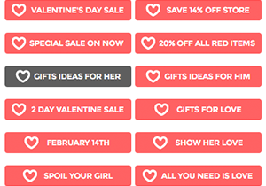 Valentine Sale Buttons